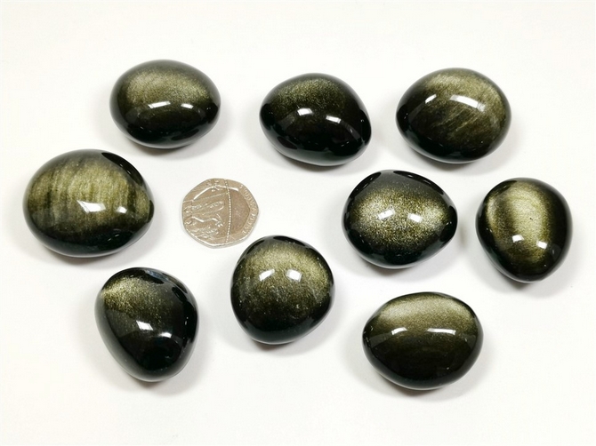 Obsidian - Gold Sheen, Tumble Stone