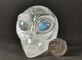 Quartz Alien Skull with Labradorite Eyes